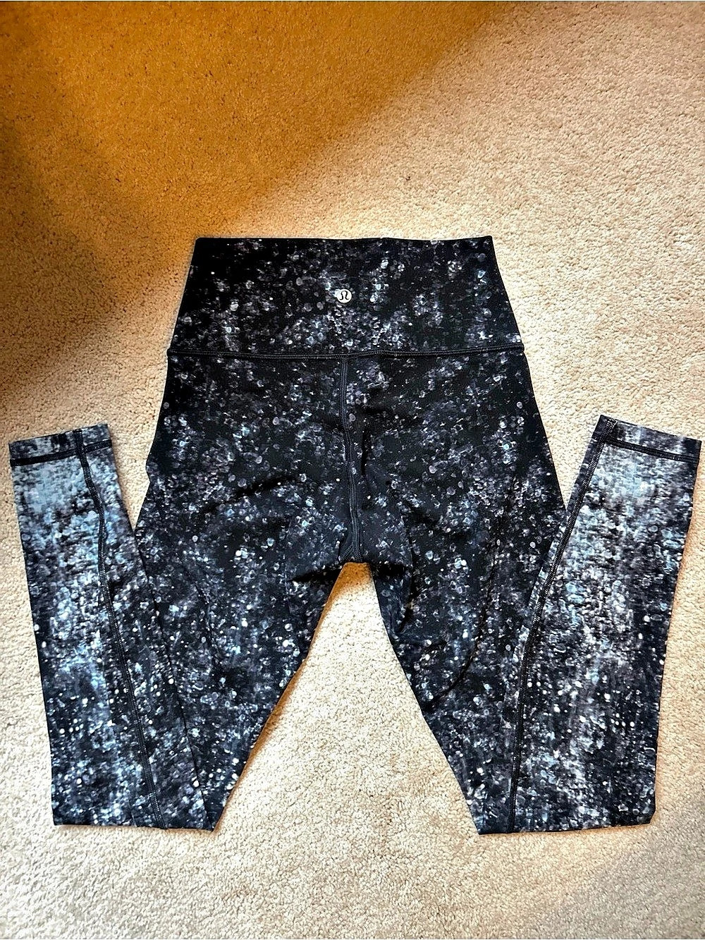 lululemon Align Pant II 25" (Luminesce Splatter Ice Grey Black) Leggings Black &